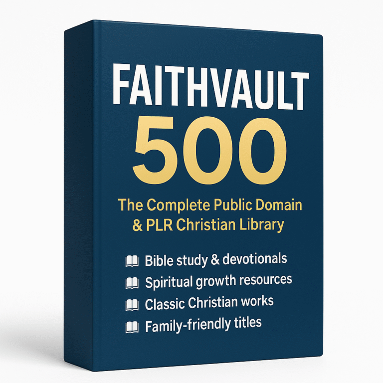 Your Unrestricted PLR Key to Unlocking the Multi-Billion Dollar Christian Publishing Empire for Just $9.99 FaithVault 500 w/ Unrestricted PLR
